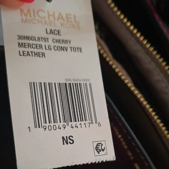 Michael Kors Burgundy Floral Tote - Picture 2 of 5